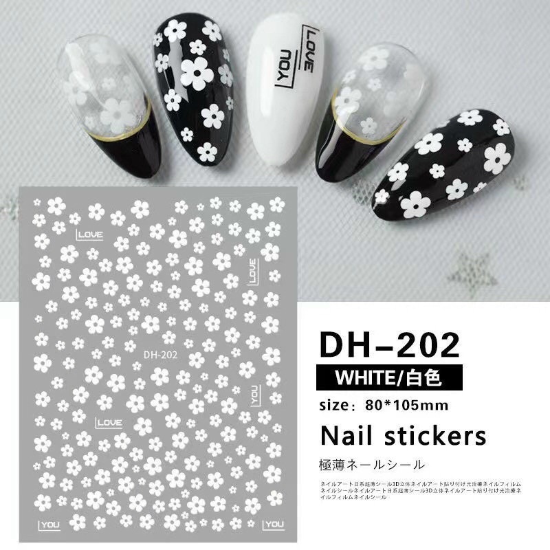 Sticker dán móng trang trí nail mẫu hoa Mai tết