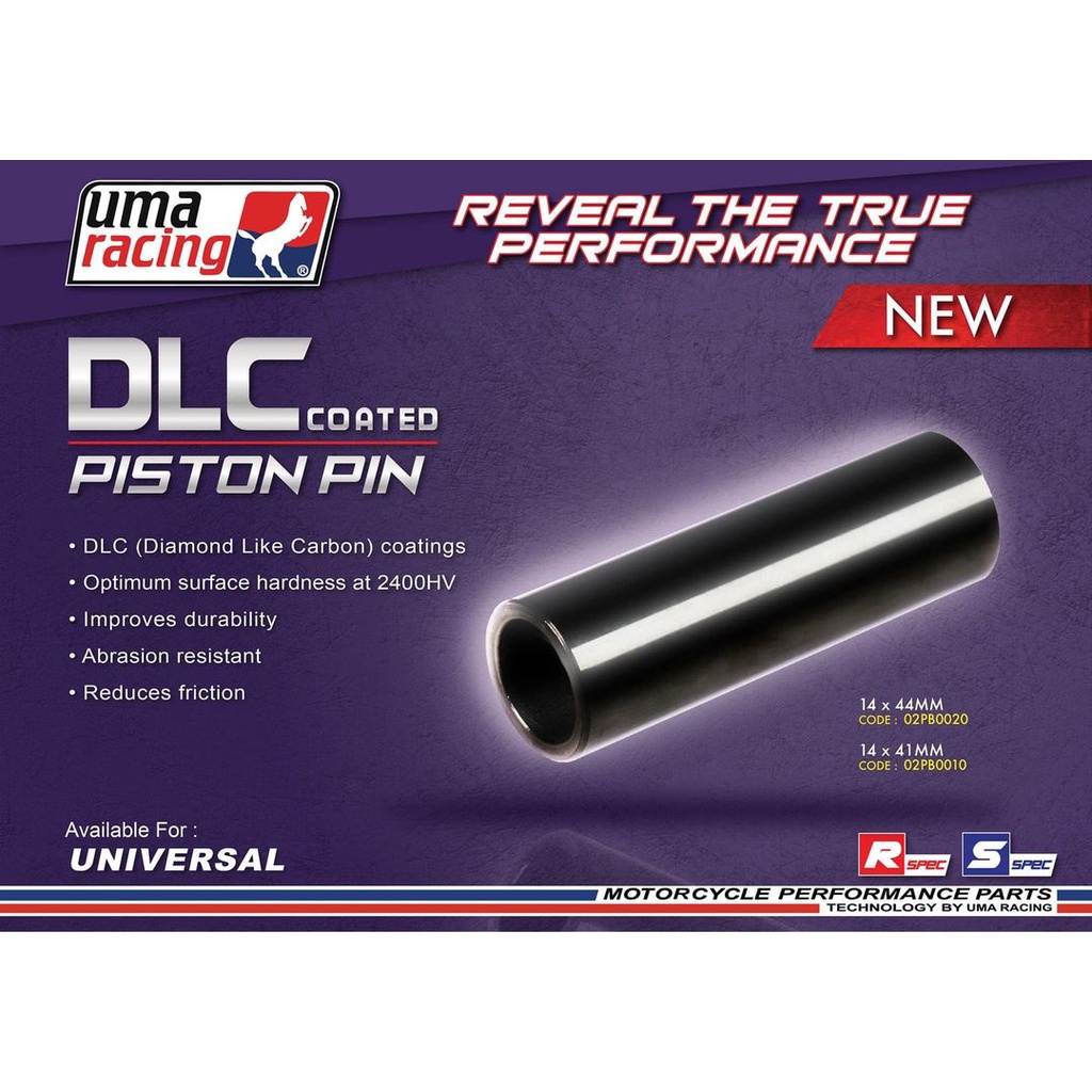Ắc piston uma 41mm& 44mm dlc coated piston pin - diamond like carbon.