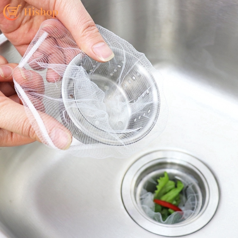 100pcs Disposable Sink Strainer Filter Bag Clogging Insulation Kitchen Drain Residue Collector Net