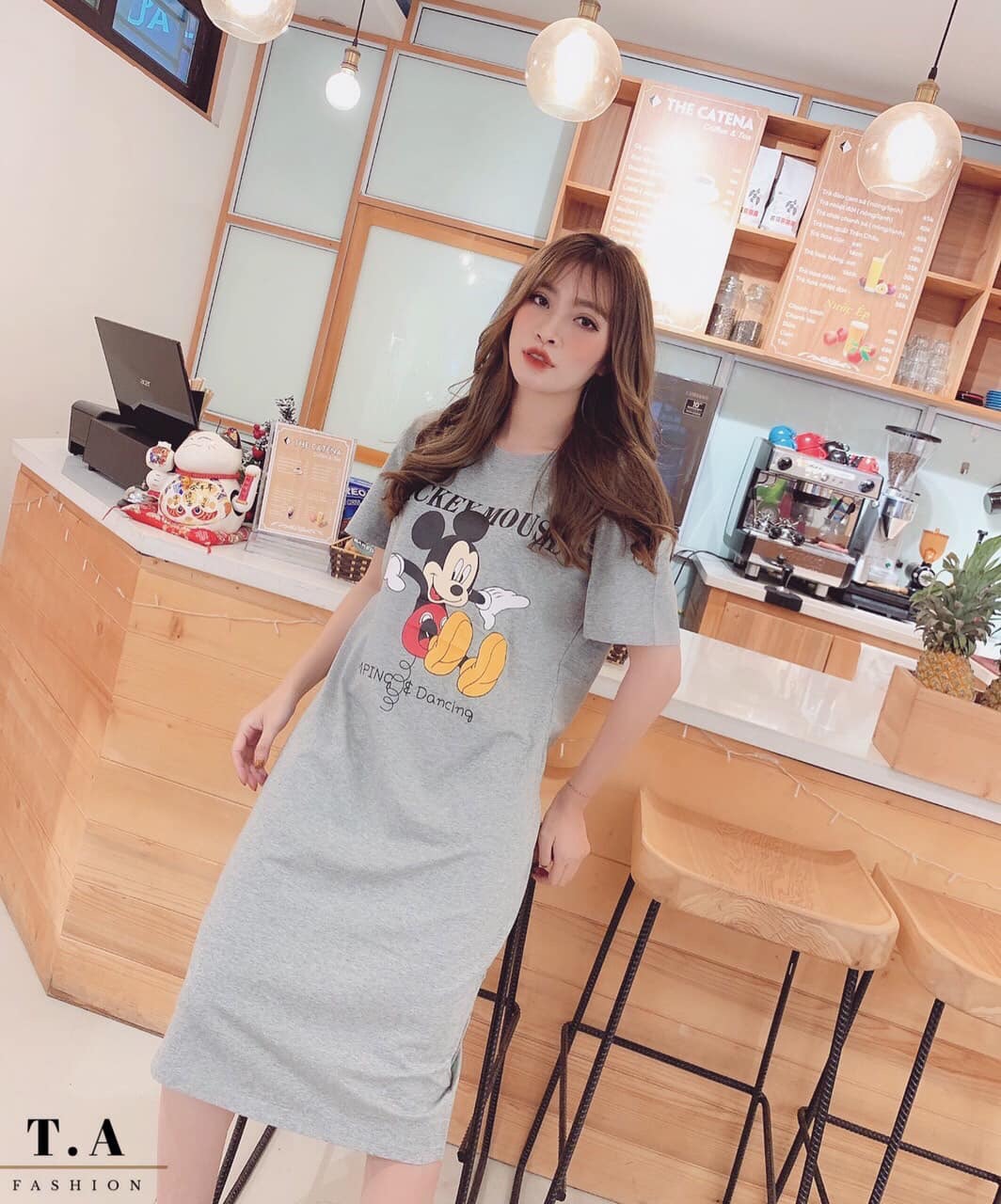 Đầm Suông Dáng Rộng Micky Đan Dây Lưng