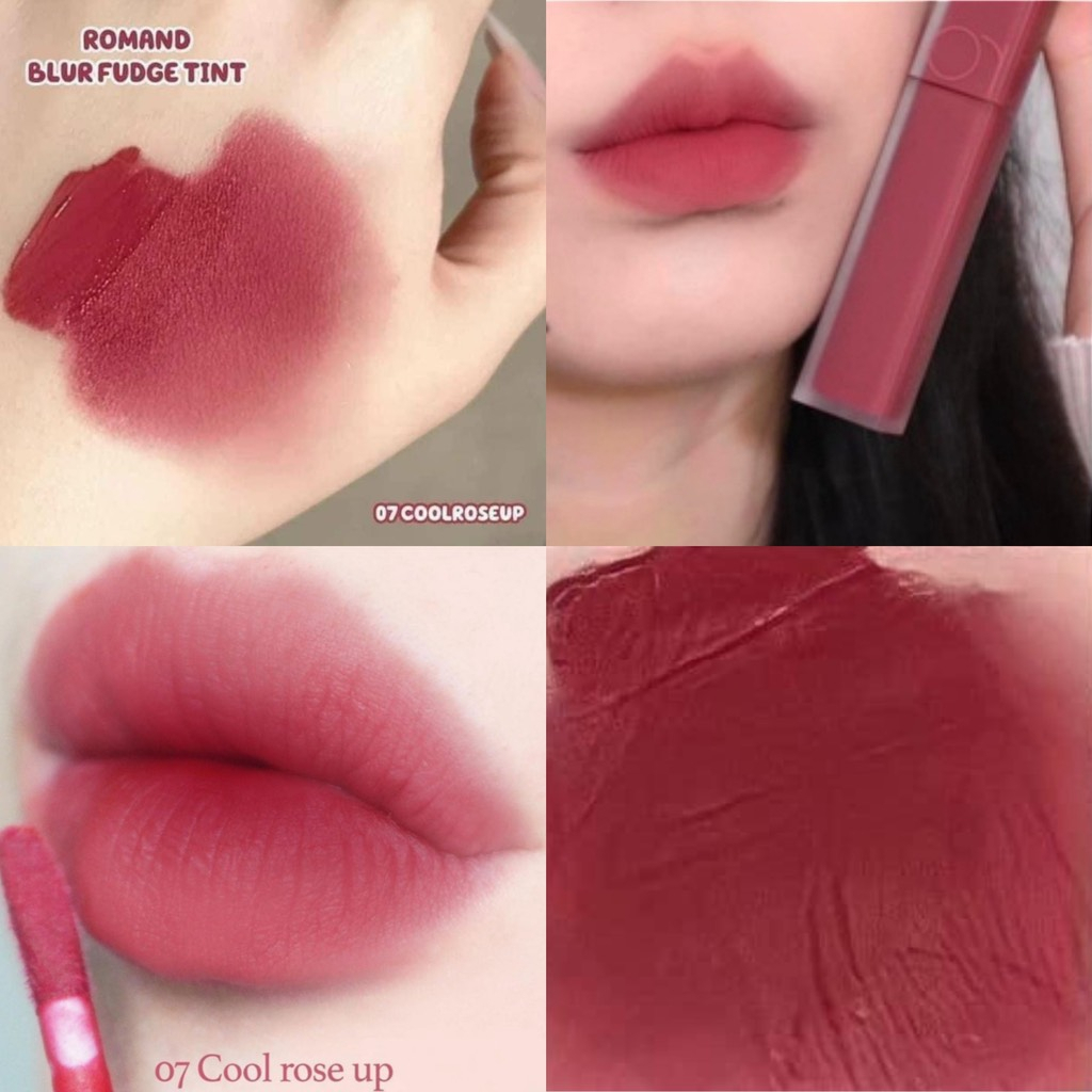 Son Kem Romand Blur Fudge Tint 04 Radwood Lỳ Mịn Môi Tem Hidden Tag Chuẩn Bebeauskinshop