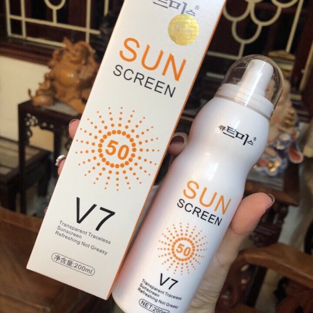 [HCM]Xịt chống nắng tòan thân V7 Spray Sun Screen SPF50 180ml cam kết sản phẩm đúng mô tả chất lượng đảm bảo