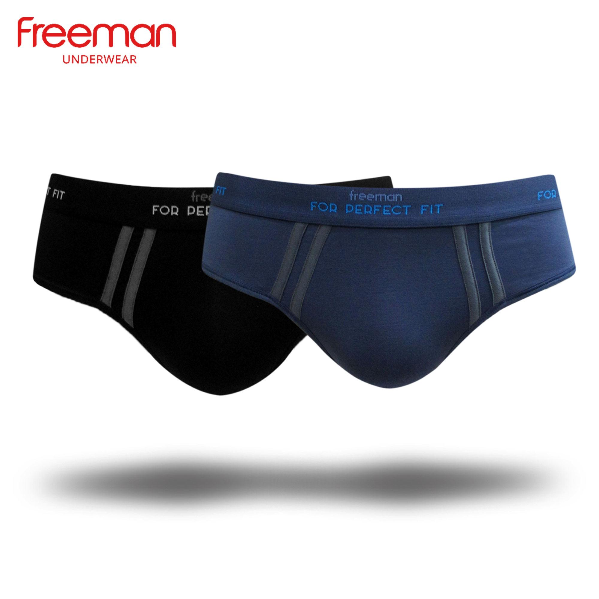 (MÀU ĐEN )Quần lót nam Freeman cao cấp [Combo 2] - Chất liệu Modal BC637