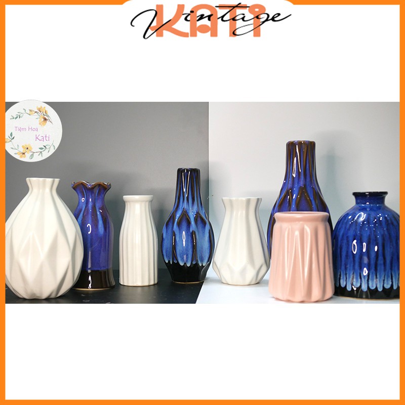 BÌNH GỐM - lọ hoa - gốm trang trí - decor - gốm sứ bát tràng- [205]