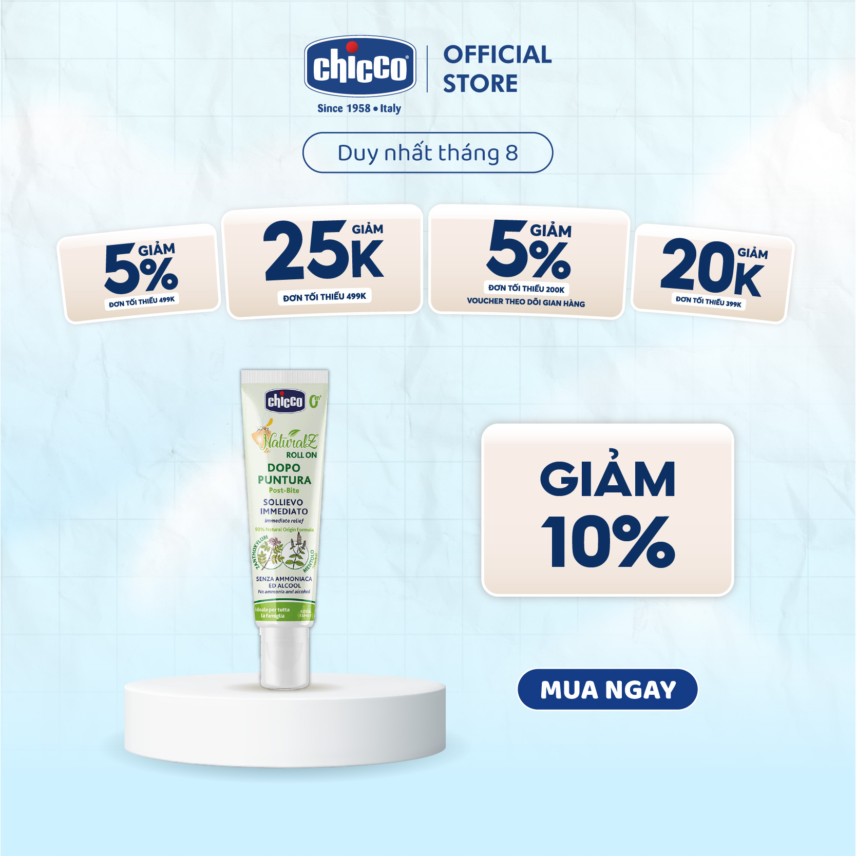 Lăn bôi vết muỗi đốt, côn trùng cắn Chicco NaturalZ