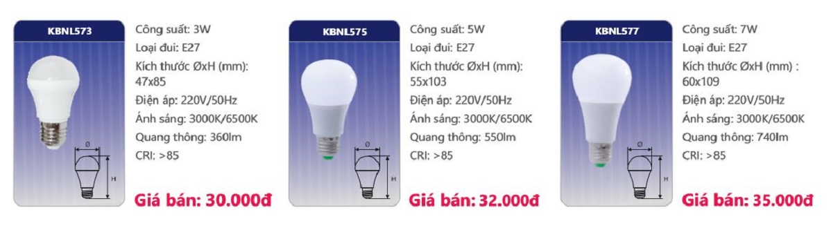 COMBO 10 BÓNG ĐÈN LED 5W- DUHAL