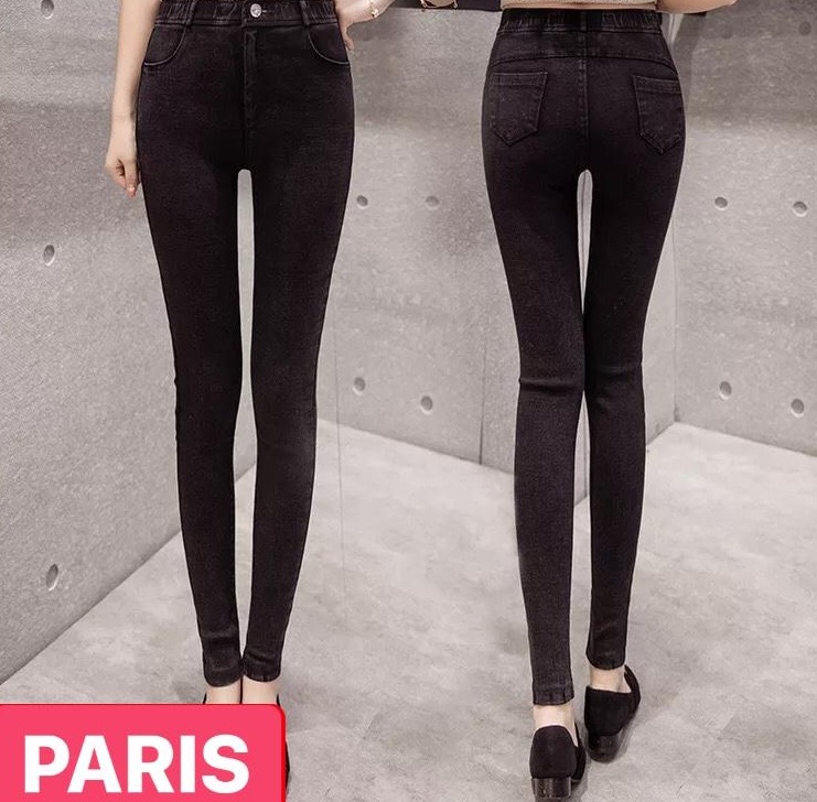 QUẦN JEAN NỮ CHẤT BÒ ĐEN NHÁM LƯNG CAO NÂNG MÔNG HÀN QUỐC PR-199 CAO CẤP - PARIS FASHION