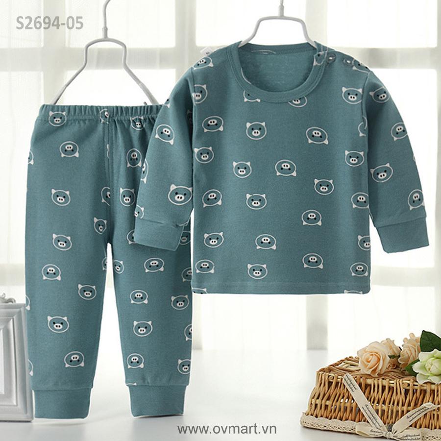 Bộ cotton len Quảng Châu cạp thường cho bé