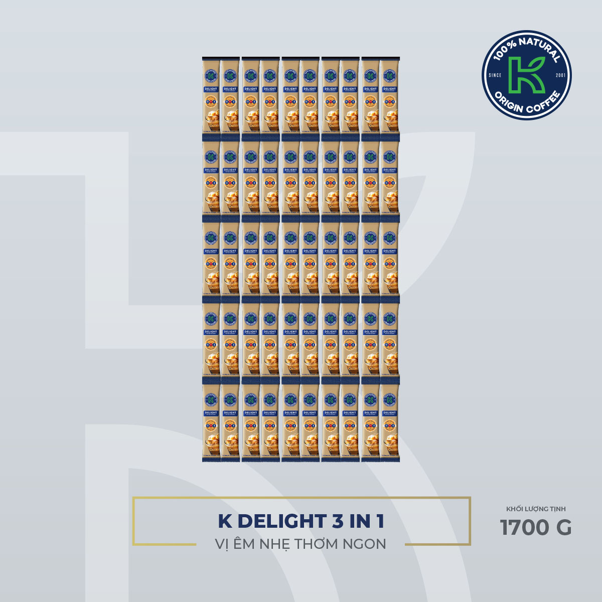 Cà phê sữa hòa tan K Coffee Delight 3in1 Combo 100 Gói 17g