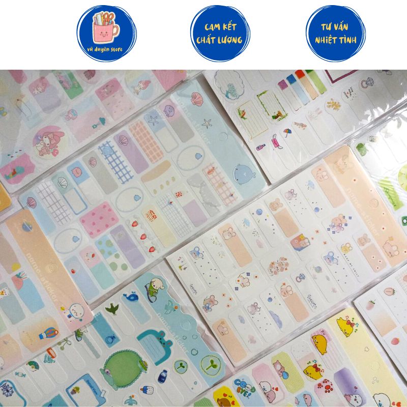 Set 3 Tờ Nhãn dán tên, name sticker mẫu dễ thương
