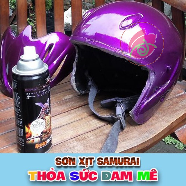 Sơn Samurai màu Tím Candy - TCY9014 lưu ý sử dụng kết hợp với nền màu Bạc 124