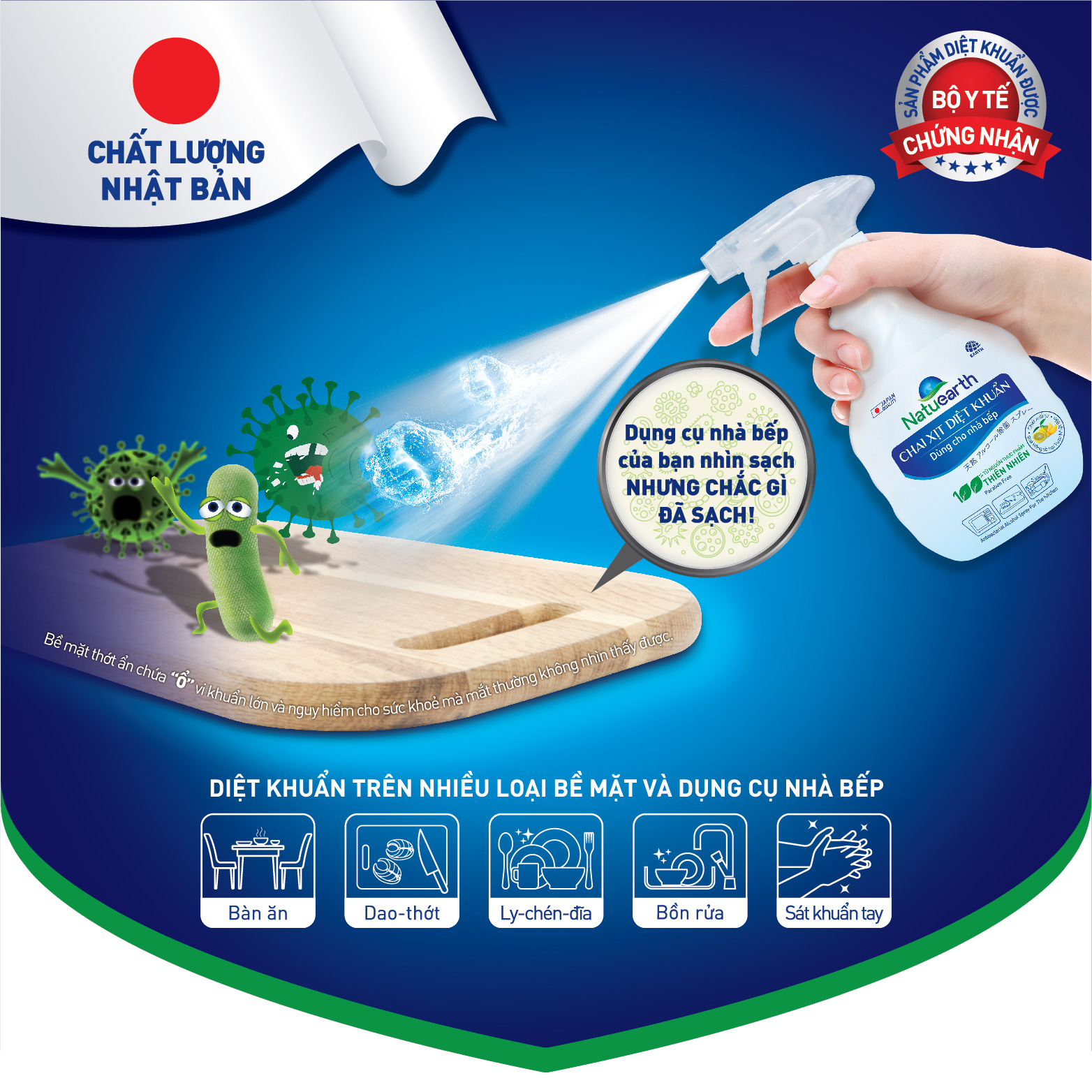 Xịt Diệt Khuẩn Natuearth 410ml