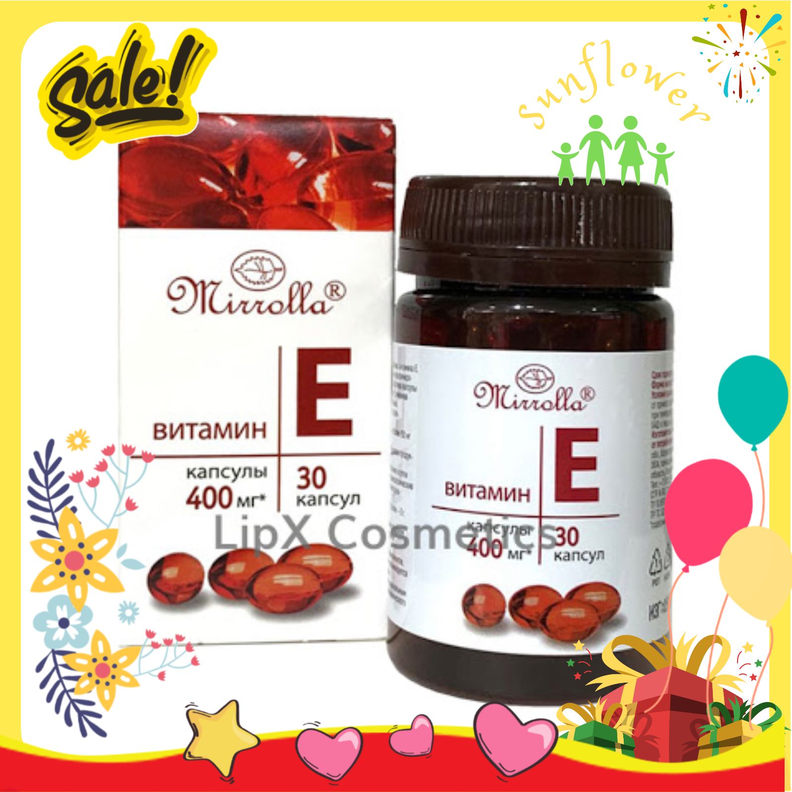 Vitamin e đỏ Mirrolla Nga 400mg lọ nhựa 30 viên - Shop Sunflower