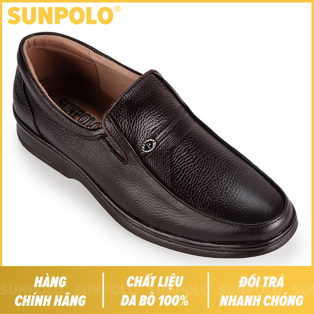 Men leather formal shoes SUNPOLO S3020D (black, brown)