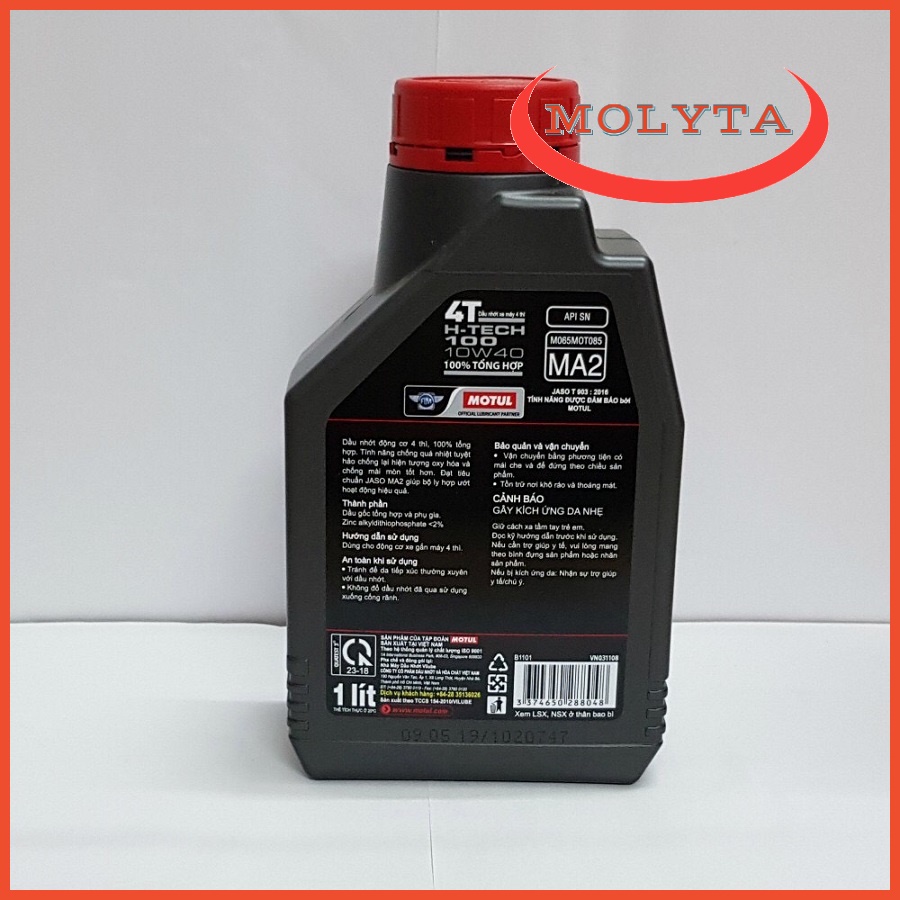 Nhớt MOTUL H-Tech 100 4T 10W40 ( Tổng Hợp - Mô Tô PKL)