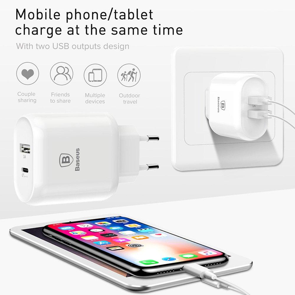 Bộ sạc nhanh đa năng 23W Baseus Bojure 2 cổng USB (23W, Dual USB Quick charge 3.0)