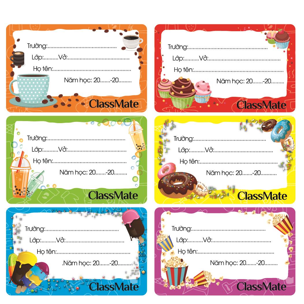 Combo 2 tập nhãn vở classmate food cl-nt205