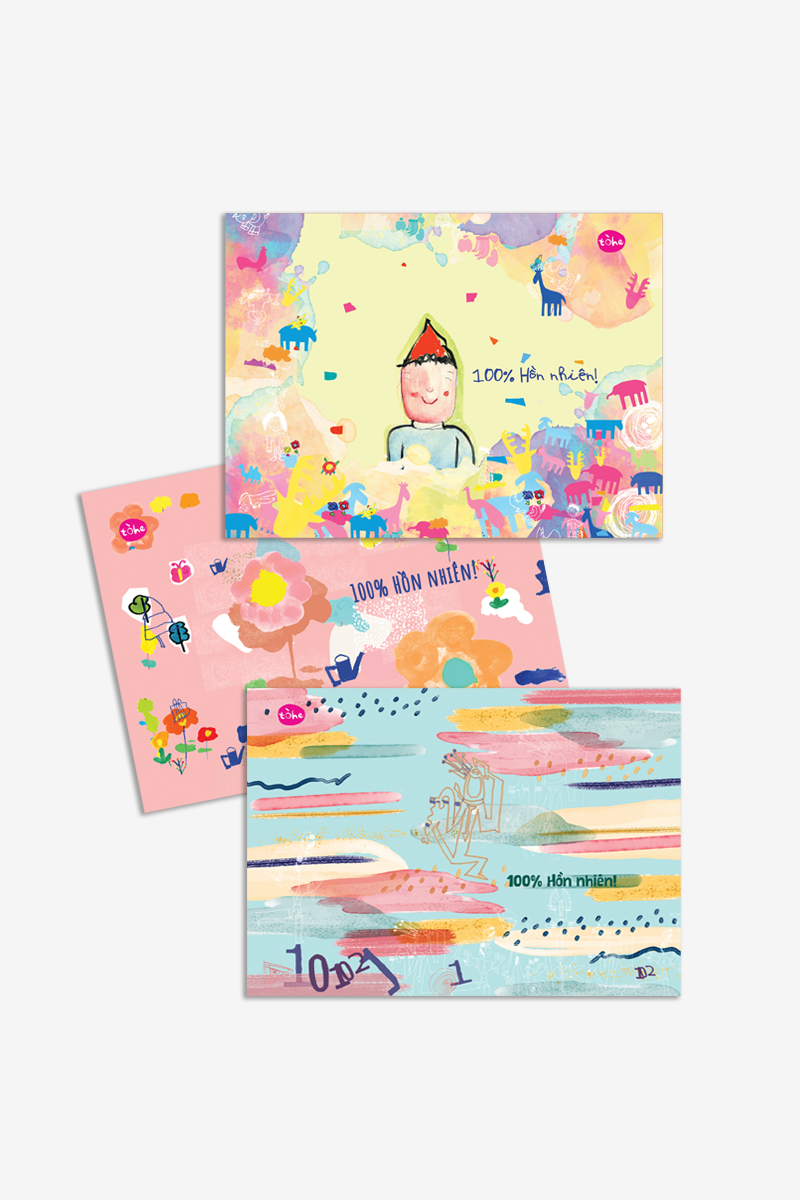Set thiệp 100% Hồn Nhiên (6 chiếc) [Made by Tòhe] [FSale]