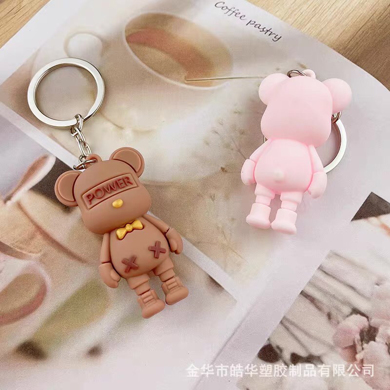 Móc khóa balo gấu nâu POWER siêu cute