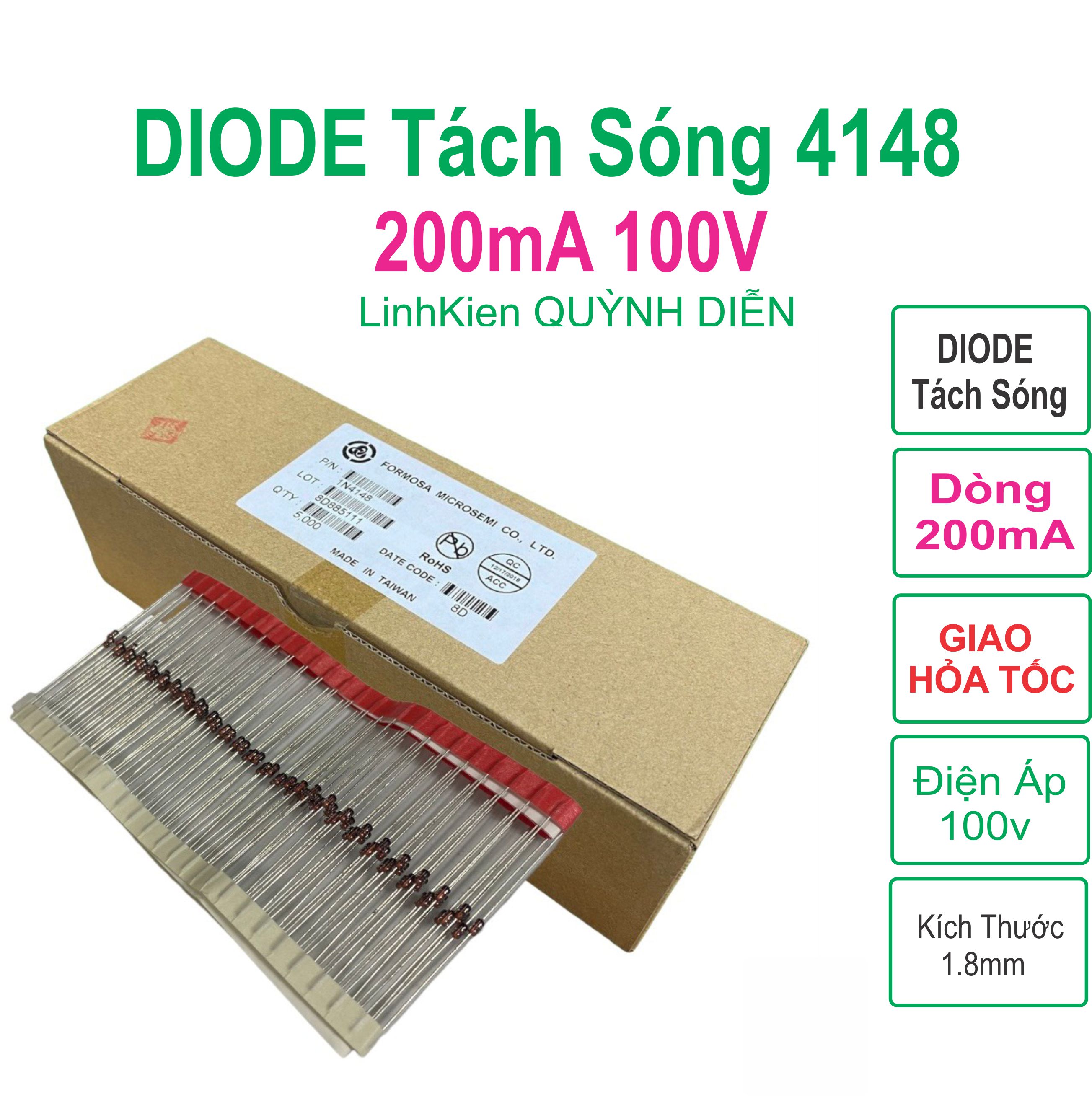 Sec 100 diode tách sóng 1n4148 do35 200ma 100v - linh kiện điện tử quỳnh diễn