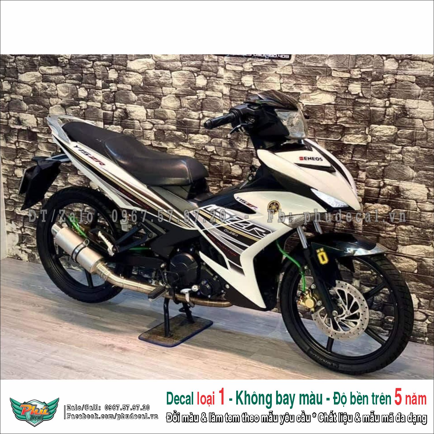 Tem rời Exciter 150 Y15zr đen trắng
