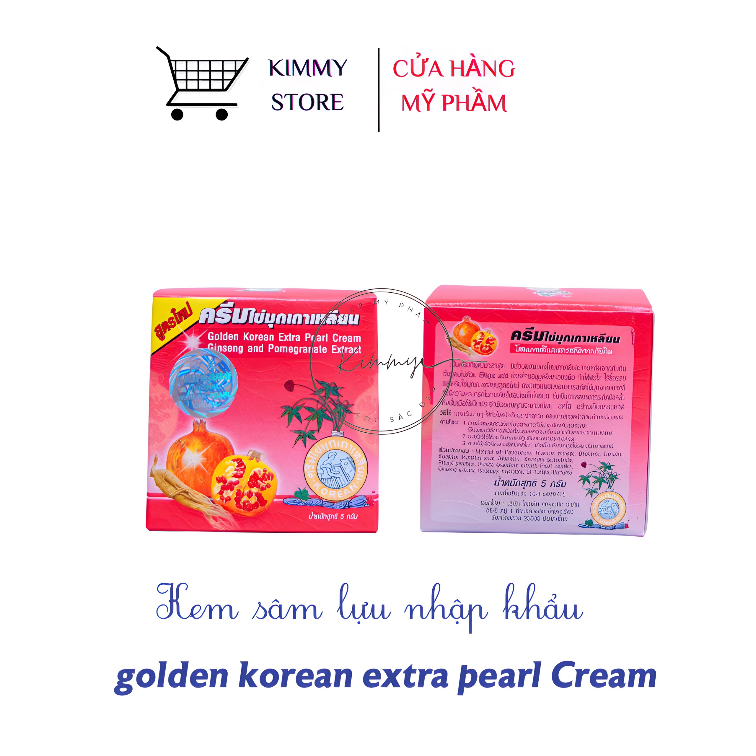 01 hộp kem trắng da sâm vàng thái 2 tem