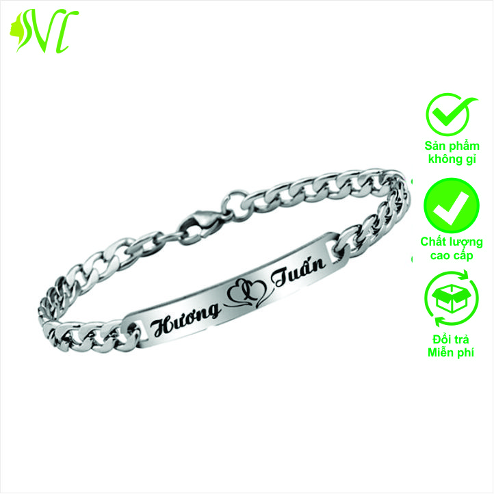 [HCM]Lắc tay khắc tên  Lắc tay khắc chữ Lắc tay khắc yêu cầu  Lắc tay khắc tên theo yêu cầu  Vòng tay khắc chữ  Vòng tay khắc tên - Ngừ Đẹp Vì Lụa