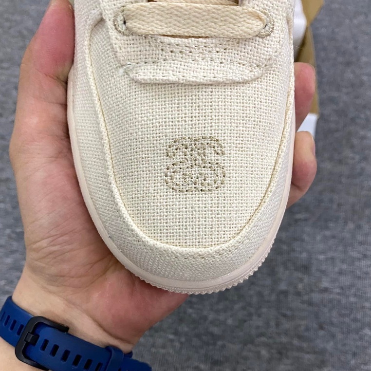 Giày Sneaker air force 1 Stussy Fossil cao cấp , giày thể thao nam nữ Af1 vải vàng siêu đẹp full bill box, phối đồ đẹp 2022