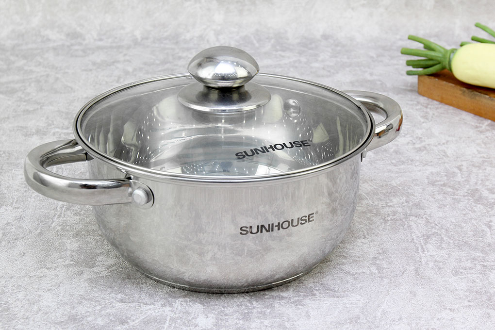 Nồi inox 3 đáy SUNHOUSE 16CM - 20 CM - 24CM