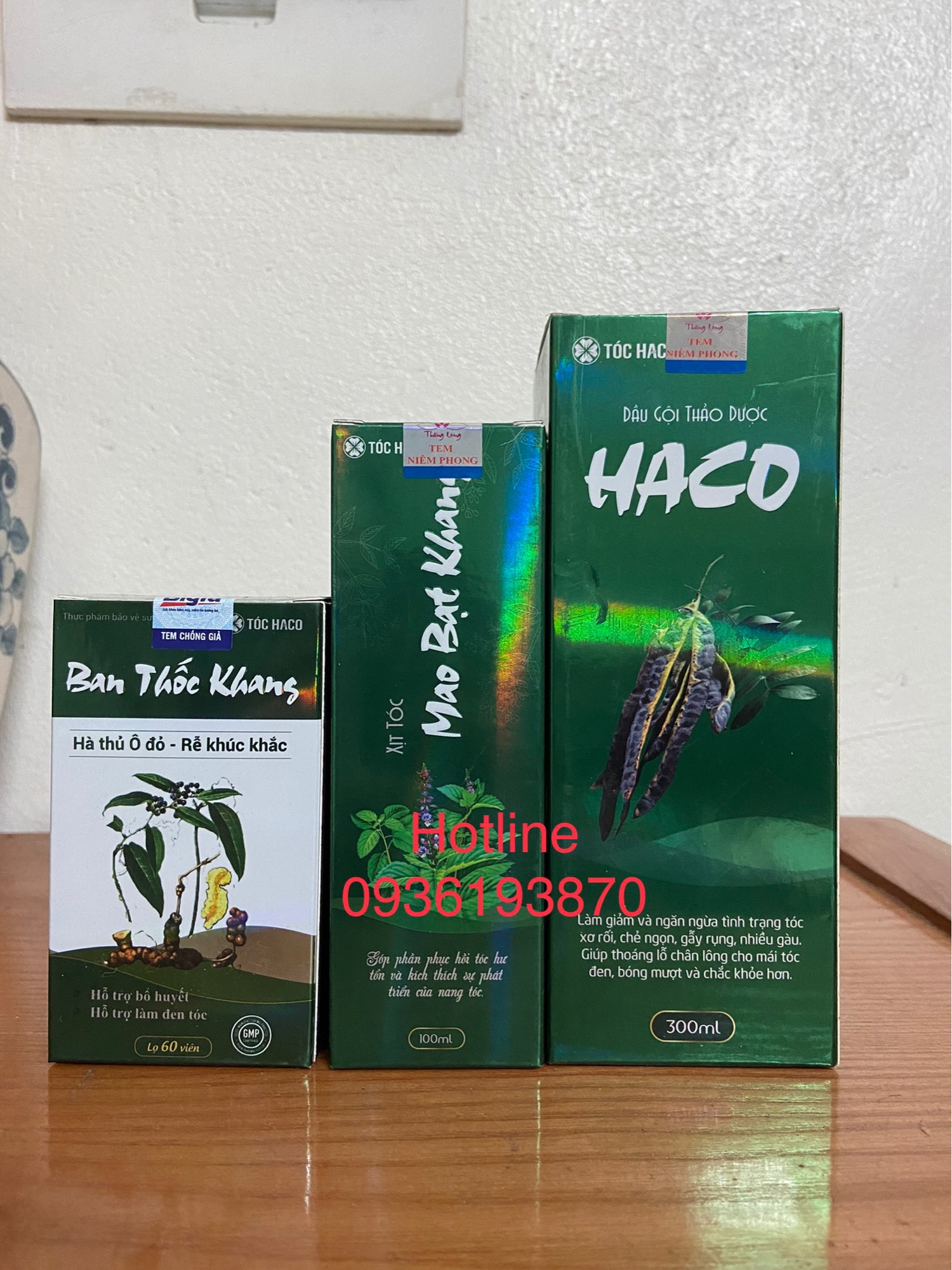 BỘ TÓC HACO: 1 Uống, 1 Gội, 1 Xịt