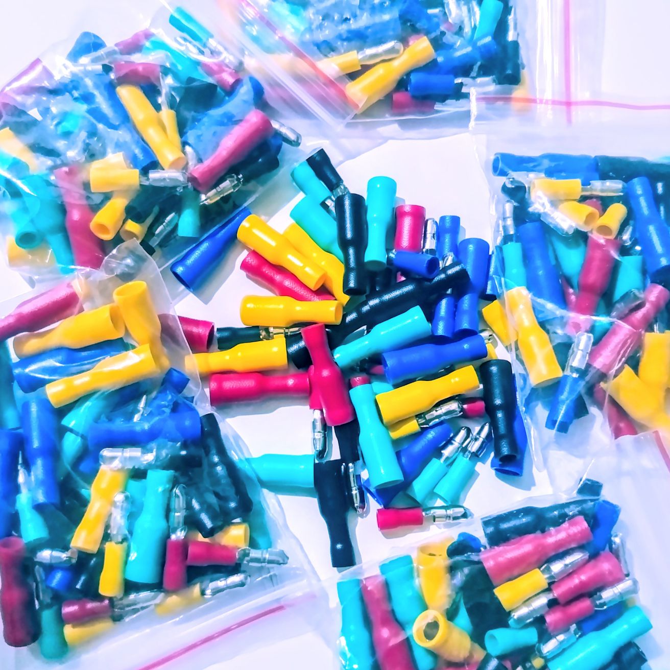 BỘ 25 CẬP 50 CÁI ĐẦU CỐT NỐI DÂY ĐIỆN LOẠI ĐẦU CỐT TRÒN TRỘN MÀU CỰC CHẤT LƯỢNG