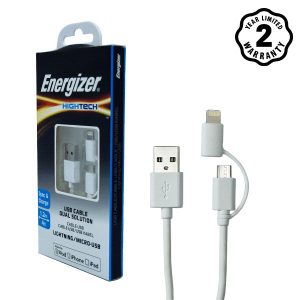 Cáp Sạc 2 trong 1 Lightning-Micro Energizer C11UBDUG