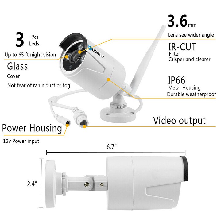 Bộ đầu ghi NVR kit + 4 mắt camera WIFI 1.0M 720P