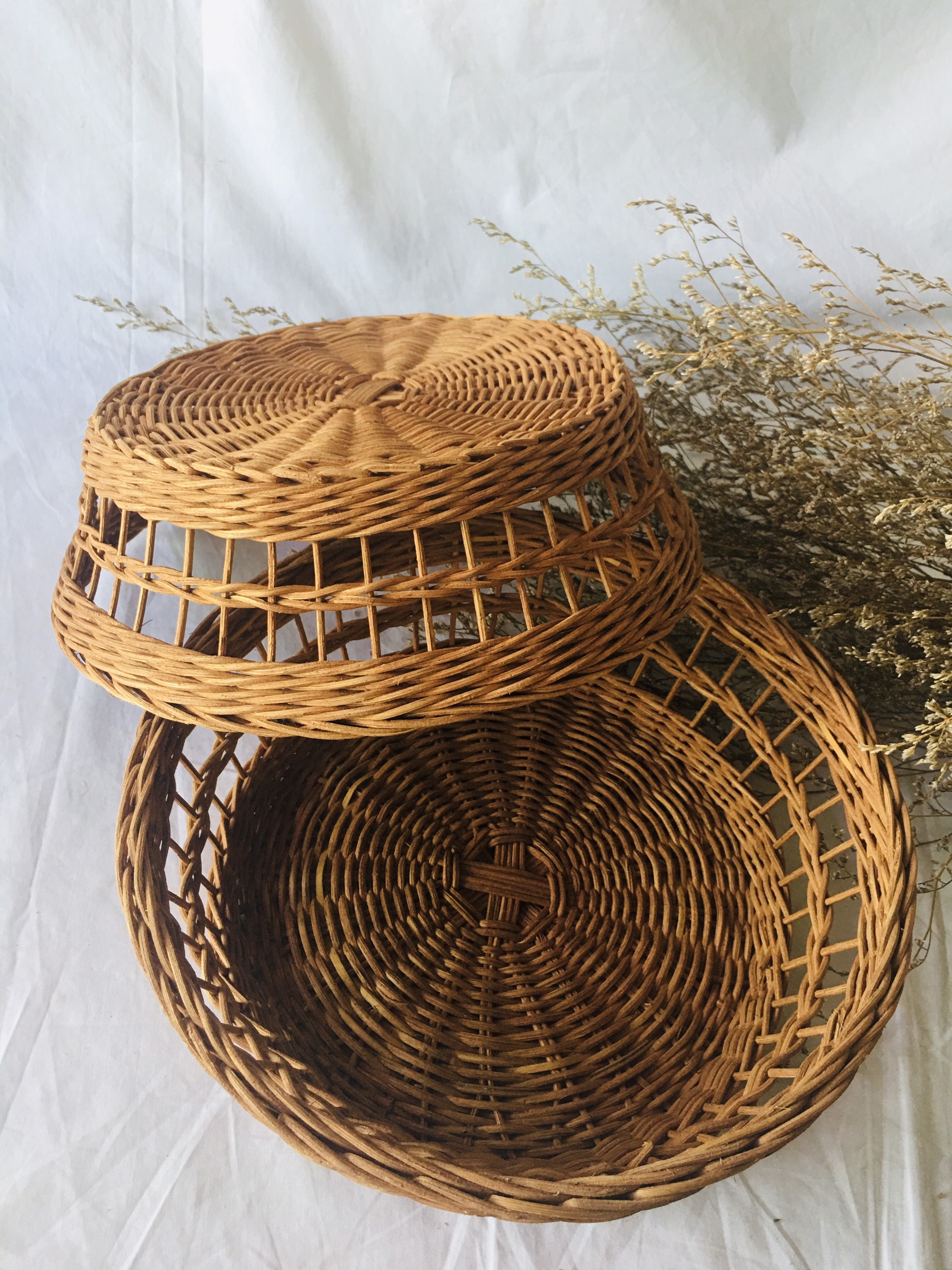 Rổ mây vintage đựng đồ đa năng
