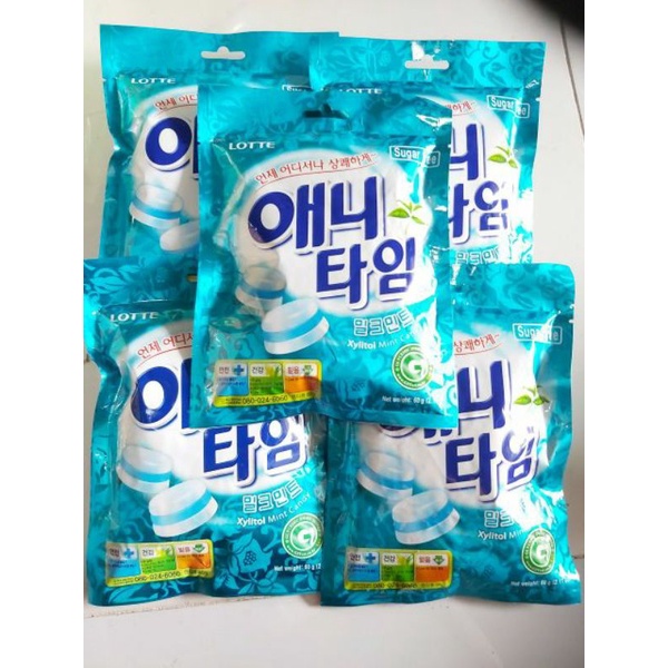 Kẹo Lotte Anytime không đường vị bạc hà 60g