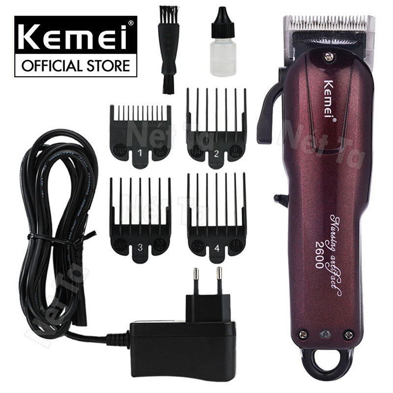 Tông đơ cắt tóc không dây chuyên nghiệp Kemei KM-2600 công suất 9w mạnh mẽ, có thể cắm điện trực tiếp,lưỡi cắt sắt bén dùng cho salon và gia đình giá rẻ