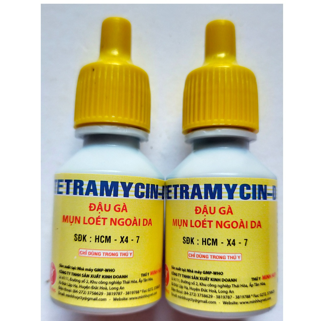Tetramycin - lọ chữa đậu gà, đậu chim, mụn loét ngoài da, ho hen