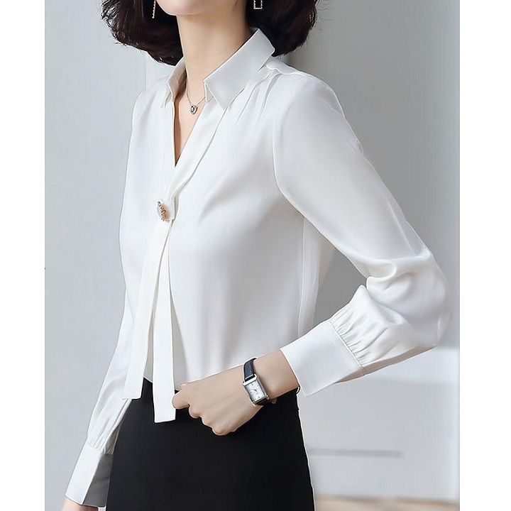 [PN FASHION]ÁO KIỂU NỮ TAY DÀI PHỐI CÀ VẠT- AP071