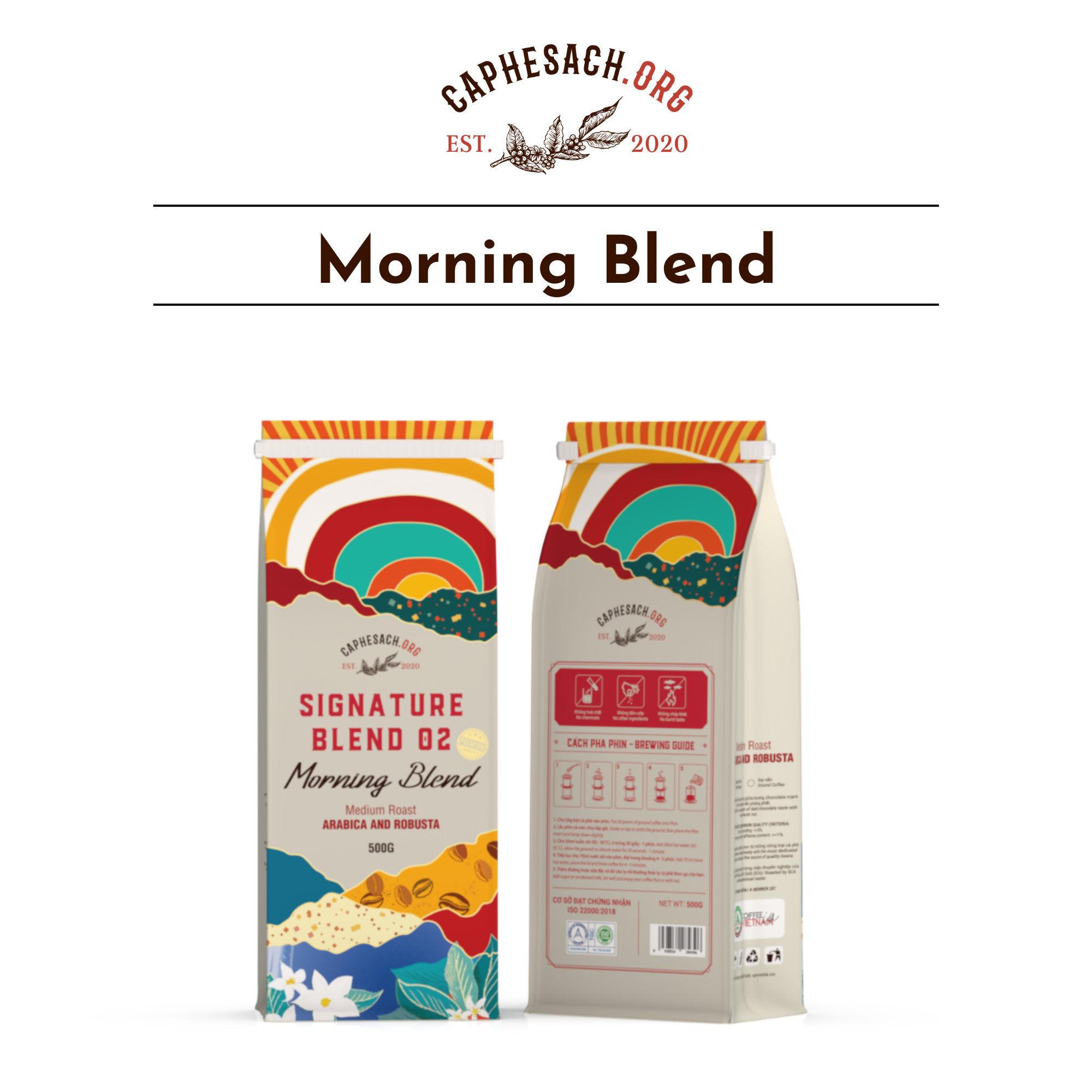 Cà Phê Blend 30 Arabica & 70 Robusta Premium - Morning Blend | Hương chocolate & hạt dẻ | Pha cf sữa