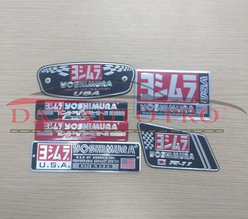 Tem nhôm dán Pô xe Yoshimura đỏ 12x3.7cm