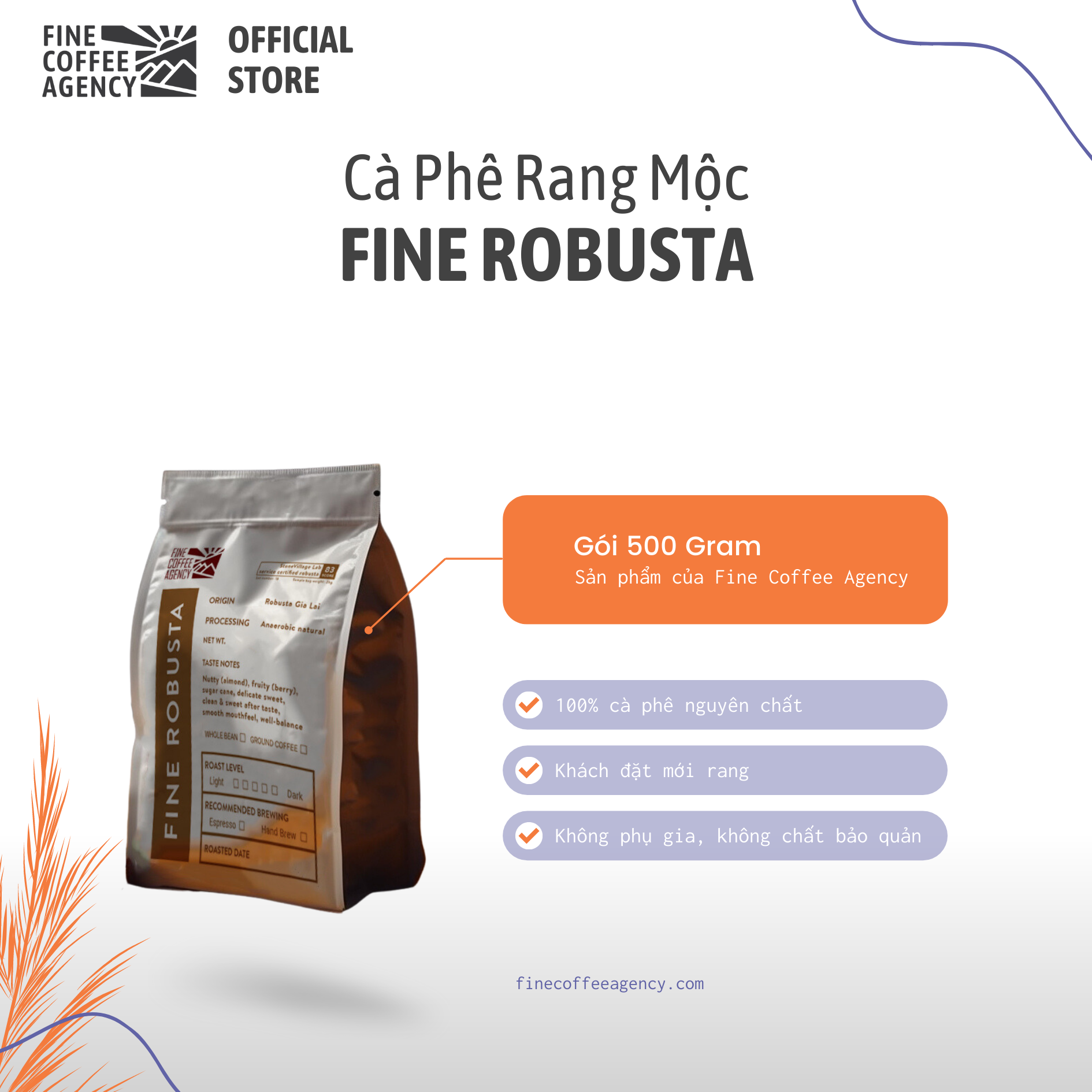 Cà phê Fine Robusta Gia Lai (500 Gram)