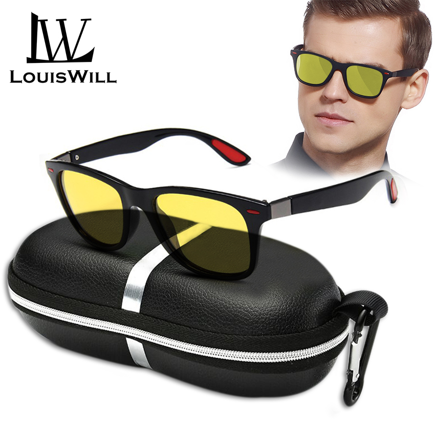 LouisWill Men Sunglasses Polarized Sunglasses UV400 Sunglasses Day Night Dual Use Safety Driving Night Vision Eyewear Light Weight TR Sport Sun Glasses with Free Box for Men Women