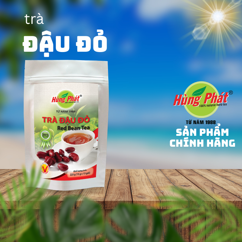 Trà đậu đỏ 225g - trà hùng phát thương hiệu uy tín 36 năm