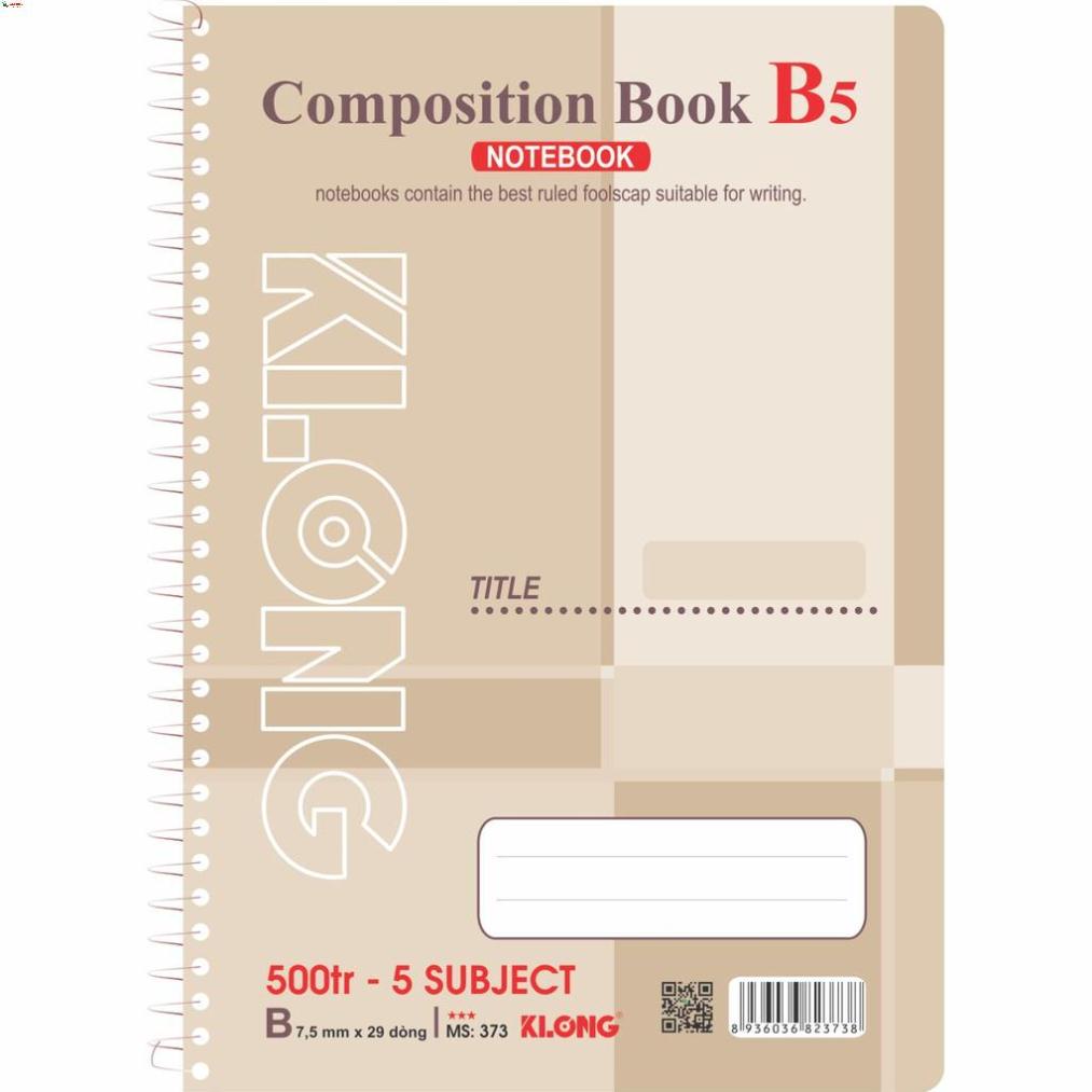 -Sổ lò xo KLONG 500 trang, 5 subject; MS: 373 [Klong]