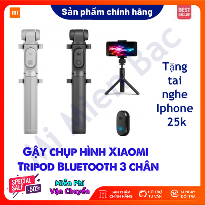 [TẶNG TAI NGHE IP] Gậy Chụp Hình Xiaomi Selfie Stick Tripod Bluetooth 3 Chân Đen XMZPG01YM – BH 12 Tháng – Mi Miền Bắc