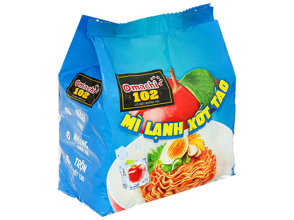 Thùng 30 gói mì lạnh xốt táo omachi 110g / lốc 6 gói mì lạnh xốt táo omachi 110g