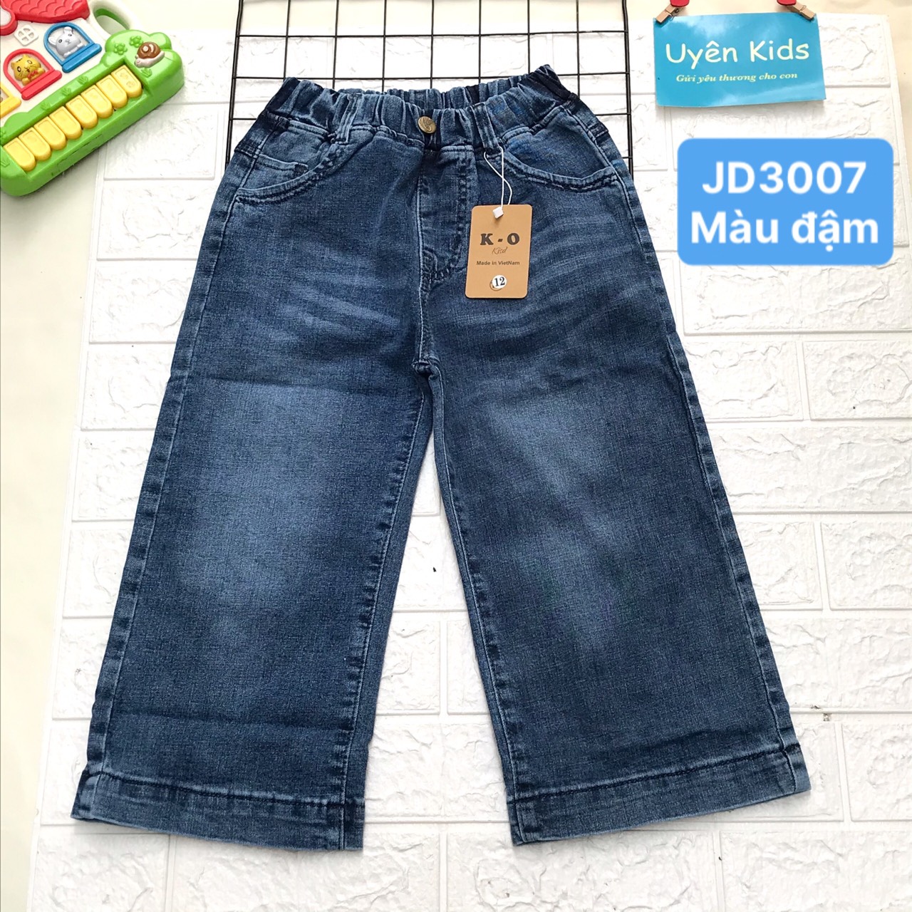 (Video thật) Quần jean ống rộng 9 tấc co giãn xịn sò cho Mẹ và bé gái 30-60kg mẫu trơn