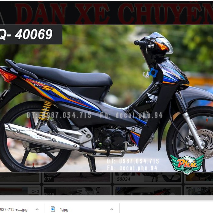 Tem rời Wave S 100 xe đen B - mẫu mã đa dạng - chi tiết sắc nét - nhận làm Tem rời theo yêu cầu