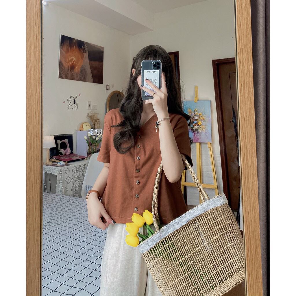 Áo Sơ Mi Nữ Công Sở Tay Cộc [nana store]