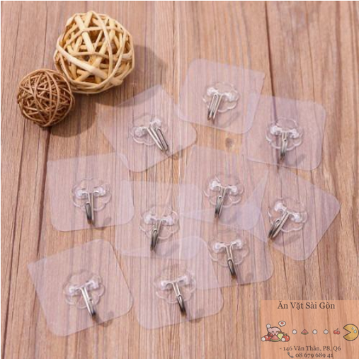 [HCM]Móc dán tường siêu dính 6x6cm. COMBO 50 móc